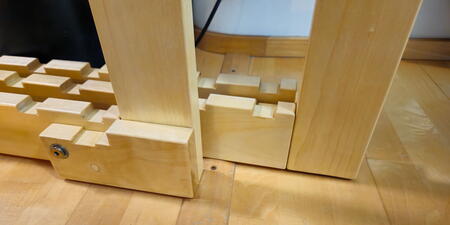 Headboard pieces attached