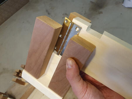 Test fitting a hinge